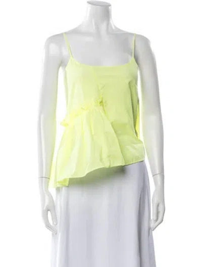 Pre-owned Brøgger Striped Scoop Neck Top In Green