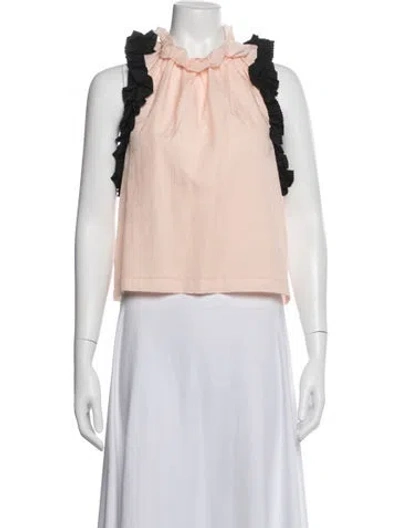 Pre-owned Brøgger Tie Neck Sleeveless Top In Pink