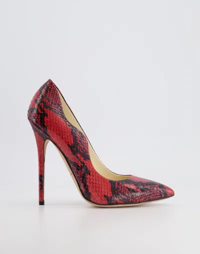 Brian Atwood And Snakeskin Pumps In Red
