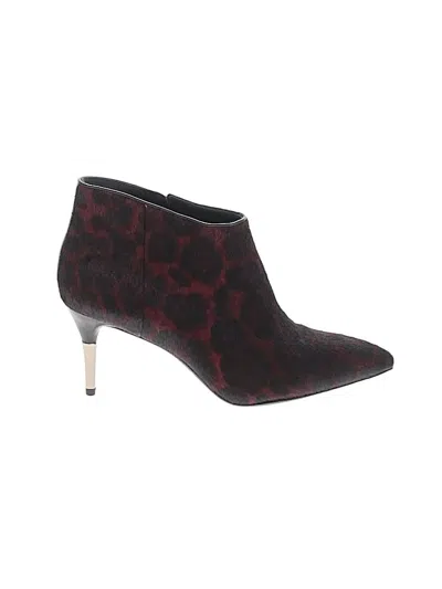 Pre-owned Brian Atwood Ankle Boots In Burgundy