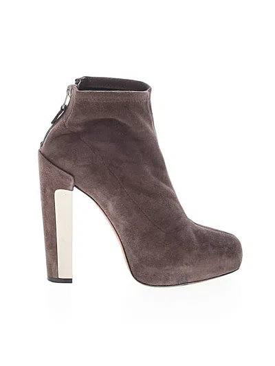 Pre-owned Brian Atwood Ankle Boots In Gray