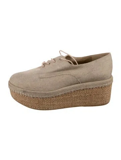Pre-owned Brian Atwood Canvas Espadrilles In Gold