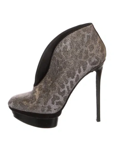 Pre-owned Brian Atwood Glitter Animal Print Pumps