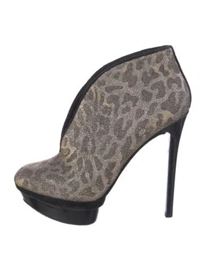 Pre-owned Brian Atwood Glitter Animal Print Pumps