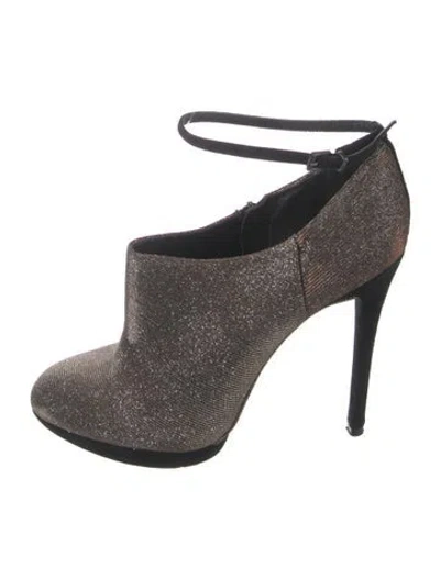 Pre-owned Brian Atwood Glitter Boots In Silver