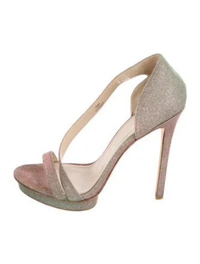 Pre-owned Brian Atwood Glitter Glitter Accents Sandals