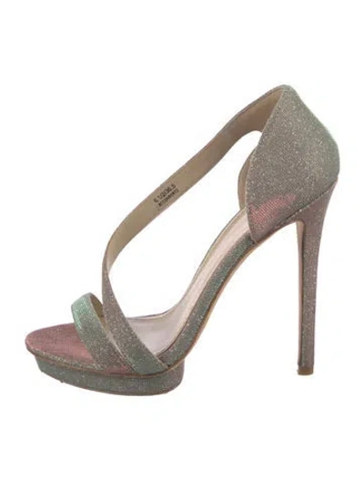 Pre-owned Brian Atwood Glitter Glitter Accents Sandals In Multi