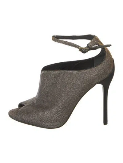 Pre-owned Brian Atwood Glitter Patterned Pumps In Gold