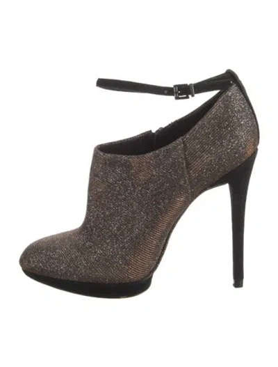Pre-owned Brian Atwood Glitter Patterned Pumps In Gold/metallic