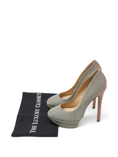 Pre-owned Brian Atwood Holographic Platform Pumps