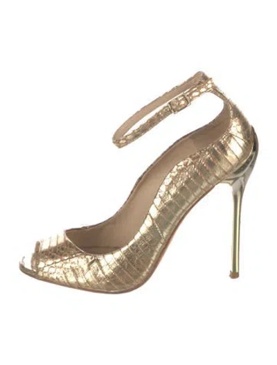 Pre-owned Brian Atwood Leather Animal Print Pumps