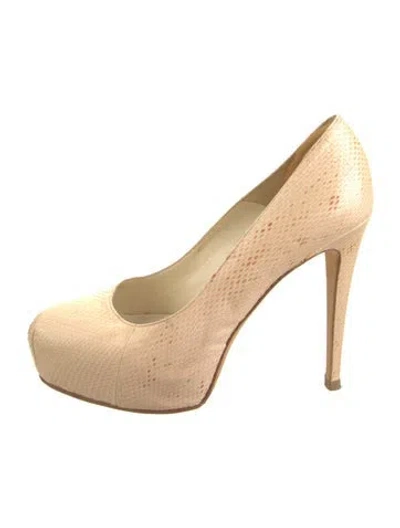 Pre-owned Brian Atwood Leather Animal Print Pumps In Neutral