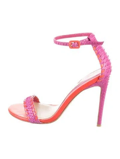 Pre-owned Brian Atwood Leather Animal Print Pumps In Pink