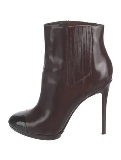 Pre-owned Brian Atwood Leather Chelsea Boots In Black/burgundy
