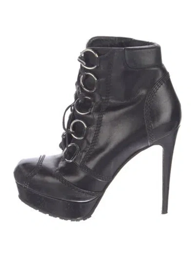 Pre-owned Brian Atwood Leather Lace-up Boots In Blue