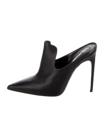 Pre-owned Brian Atwood Leather Mules In Black