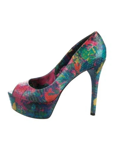 Pre-owned Brian Atwood Leather Printed Pumps In Multicolor