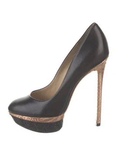 Pre-owned Brian Atwood Leather Pumps In Black