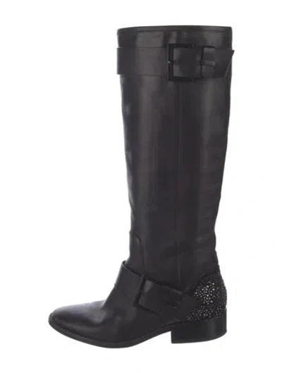 Pre-owned Brian Atwood Leather Riding Boots In Black