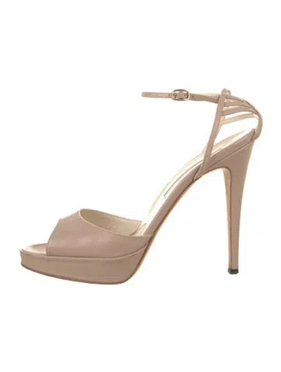 Pre-owned Brian Atwood Leather Sandals In Gold