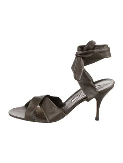 Pre-owned Brian Atwood Leather Sandals In Green