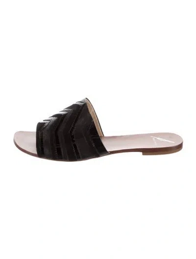 Pre-owned Brian Atwood Leather Slides In Brown