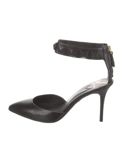 Pre-owned Brian Atwood Leather Studded Accents D'orsay Pumps In Black