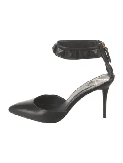 Pre-owned Brian Atwood Leather Studded Accents Pumps In Black