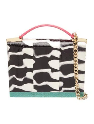 Pre-owned Brian Atwood Leather Top Handle Bag In Black