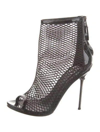Pre-owned Brian Atwood Mesh Mesh Accents Boots In Black
