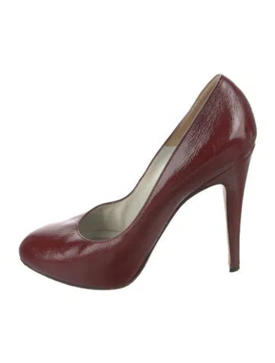 Pre-owned Brian Atwood Patent Leather Pumps In Burgundy