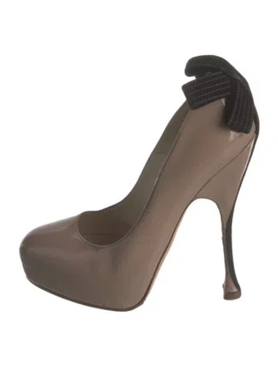 Pre-owned Brian Atwood Patent Leather Pumps In Neutrals