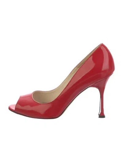 Pre-owned Brian Atwood Patent Leather Pumps In Red