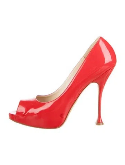 Pre-owned Brian Atwood Patent Leather Pumps In Red