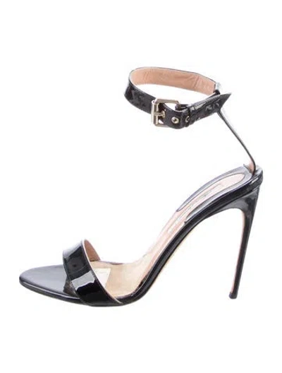 Pre-owned Brian Atwood Patent Leather Sandals In Black