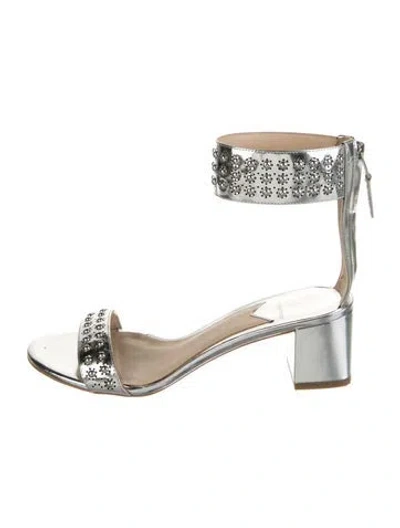 Pre-owned Brian Atwood Patent Leather Studded Accents Sandals