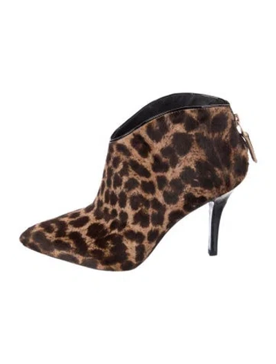Pre-owned Brian Atwood Ponyhair Animal Print Pumps In Brown