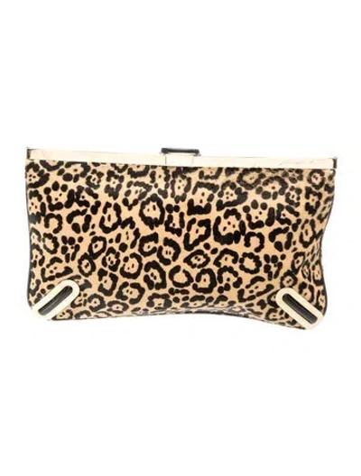 Pre-owned Brian Atwood Ponyhair Clutch In Neutrals