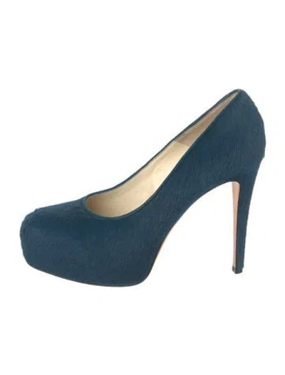 Pre-owned Brian Atwood Ponyhair Pumps In Blue
