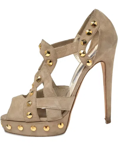 Pre-owned Brian Atwood  135mm Studded Platform Pumps