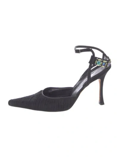 Pre-owned Brian Atwood Satin Pumps In Black/blue