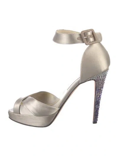 Pre-owned Brian Atwood Satin Sandals In Neutral