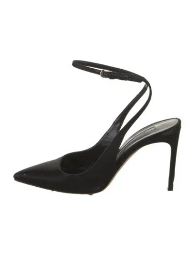 Pre-owned Brian Atwood Satin Slingback Pumps In Black