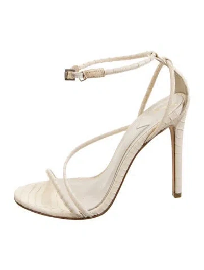 Pre-owned Brian Atwood Snakeskin Animal Print Sandals In Neutral