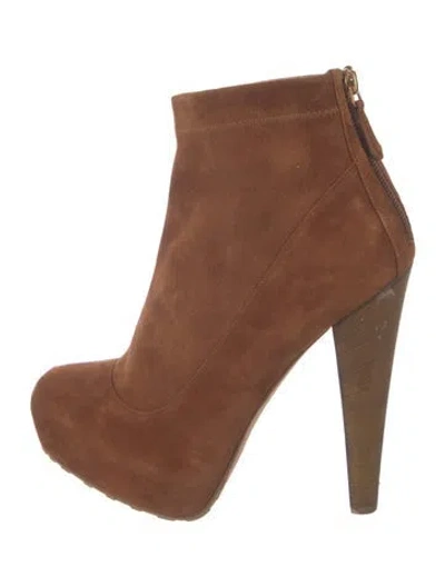 Pre-owned Brian Atwood Suede Boots In Brown