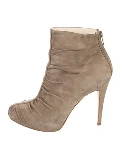 Pre-owned Brian Atwood Suede Boots In Gray