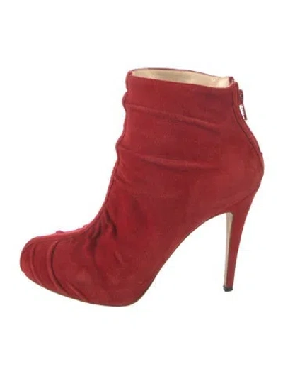 Pre-owned Brian Atwood Suede Boots In Red