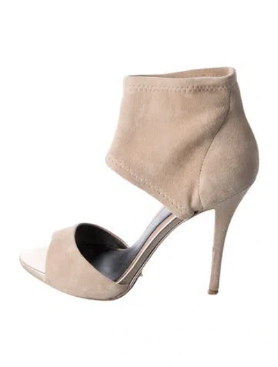 Pre-owned Brian Atwood Suede Cutout Accent D'orsay Pumps In Brown