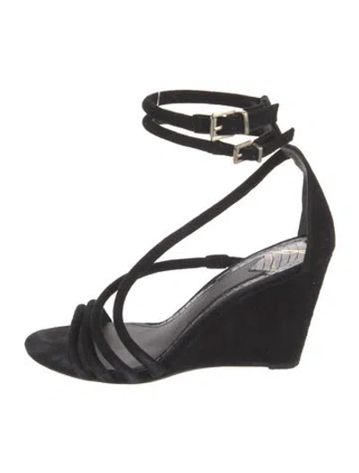 Pre-owned Brian Atwood Suede Gladiator Sandals In Black