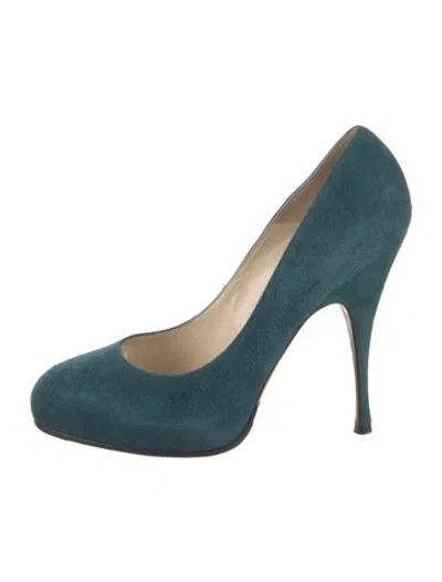 Pre-owned Brian Atwood Suede Pumps In Blue